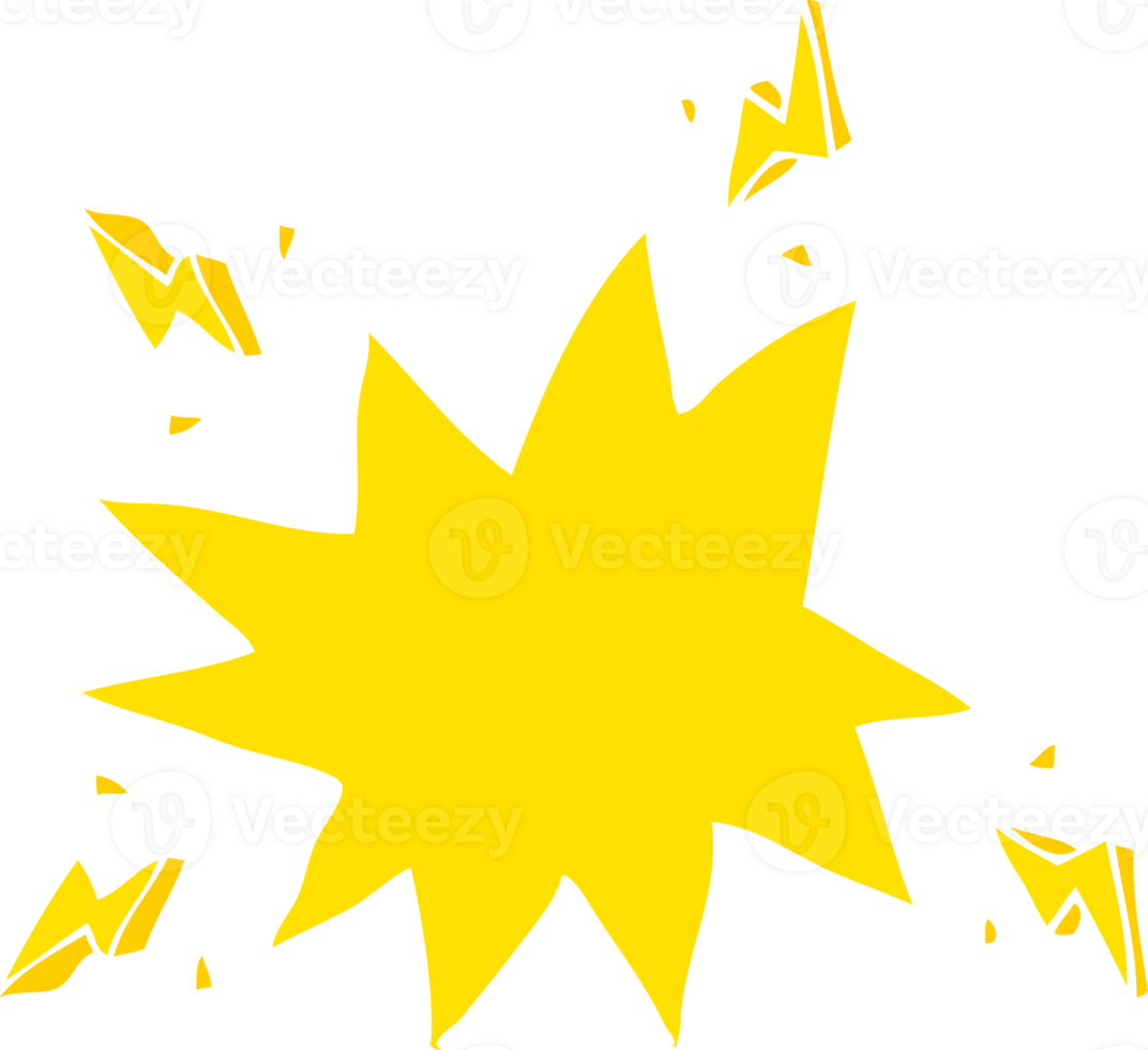 flat color illustration of a cartoon electrical sparks png
