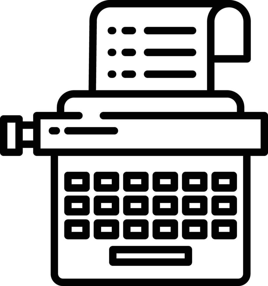 Typewriter outline illustration vector