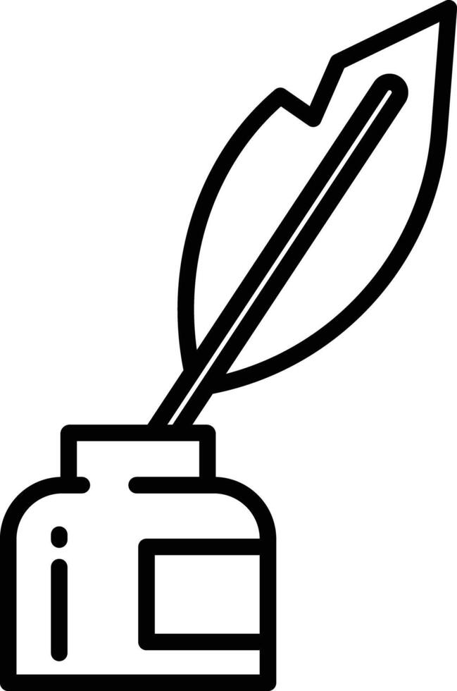 Inkwell outline illustration vector