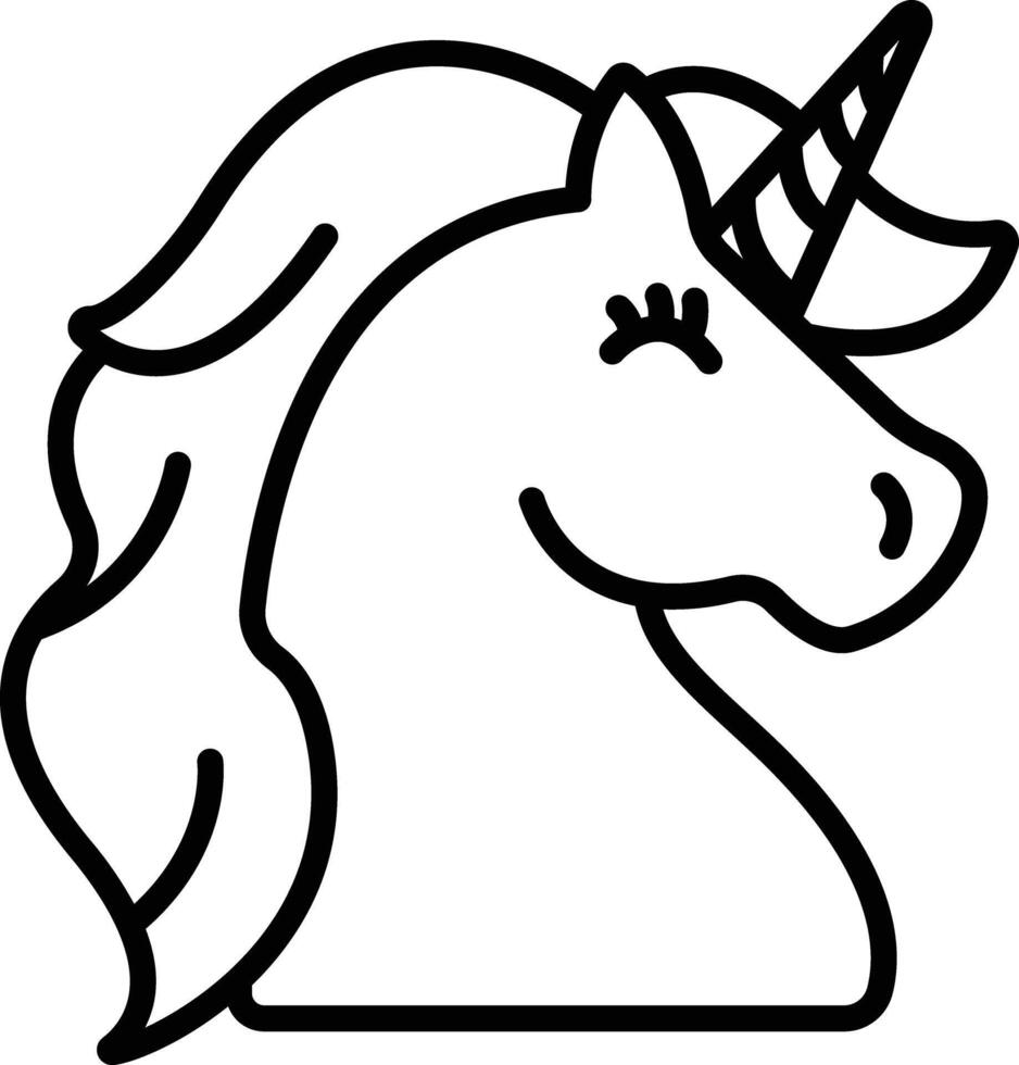 Unicorn outline illustration vector
