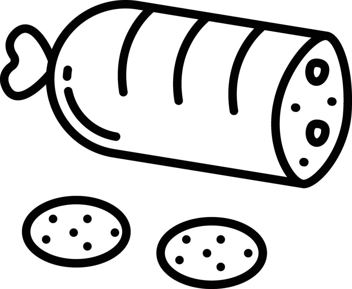 Sausage outline illustration vector