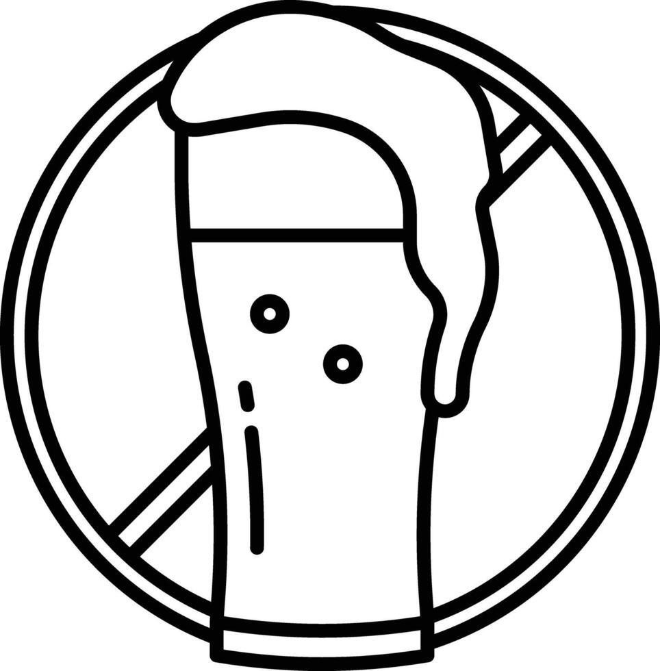 Avoid beer outline illustration vector