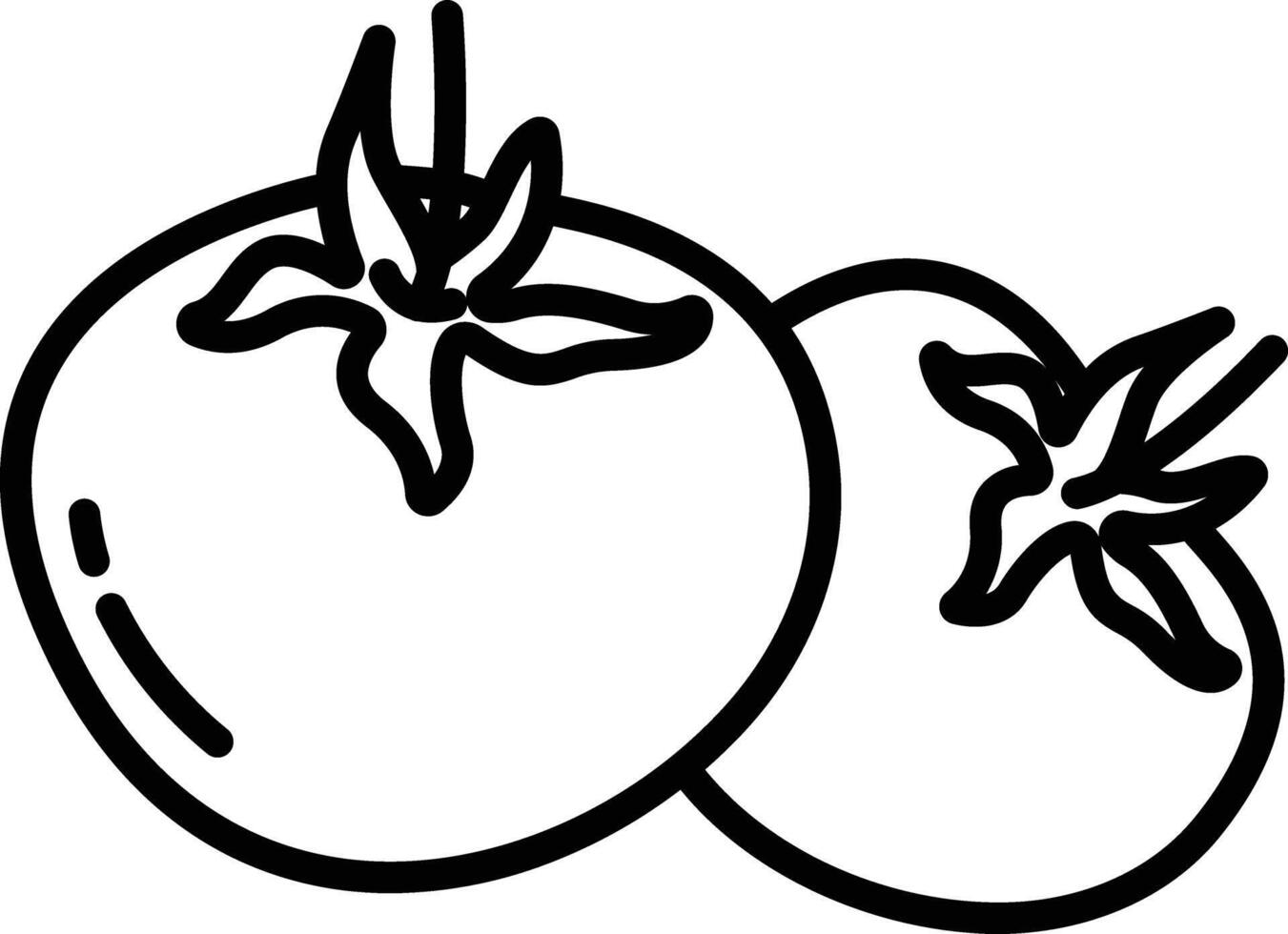 Tomato outline illustration vector