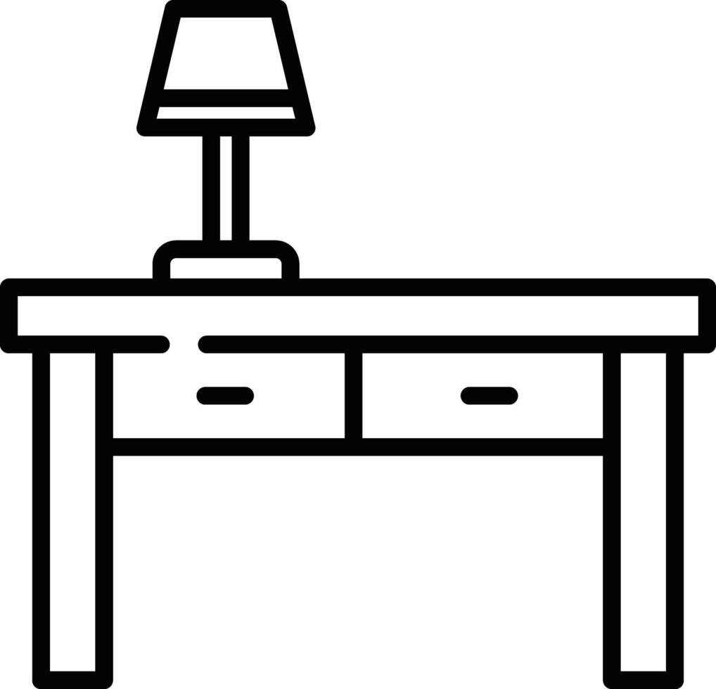 Desk outline illustration vector
