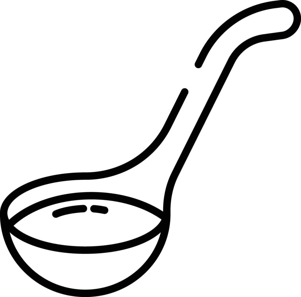 Ladle outline illustration vector