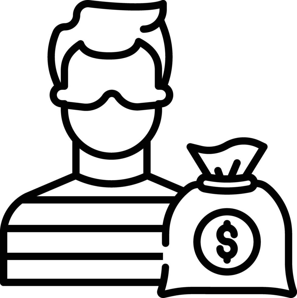 robber outline illustration vector
