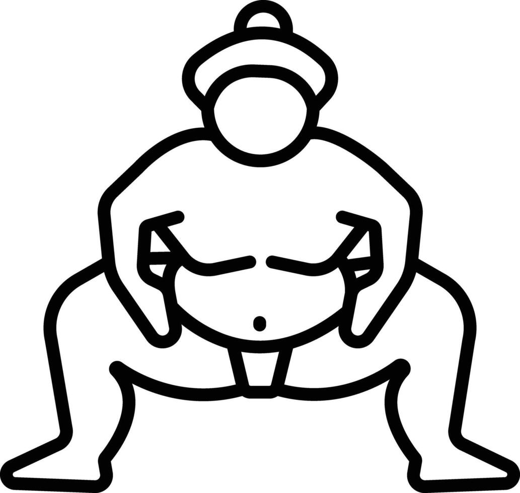 Sumo outline illustration vector