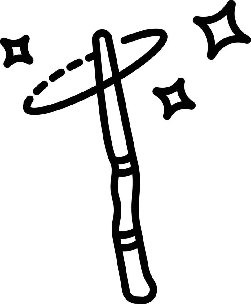 Magic Wand outline illustration vector