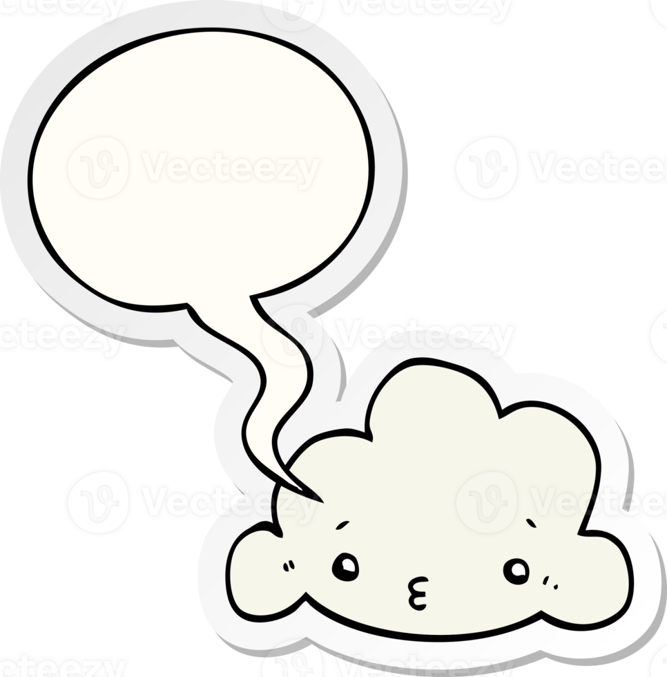 cartoon cloud and speech bubble sticker png