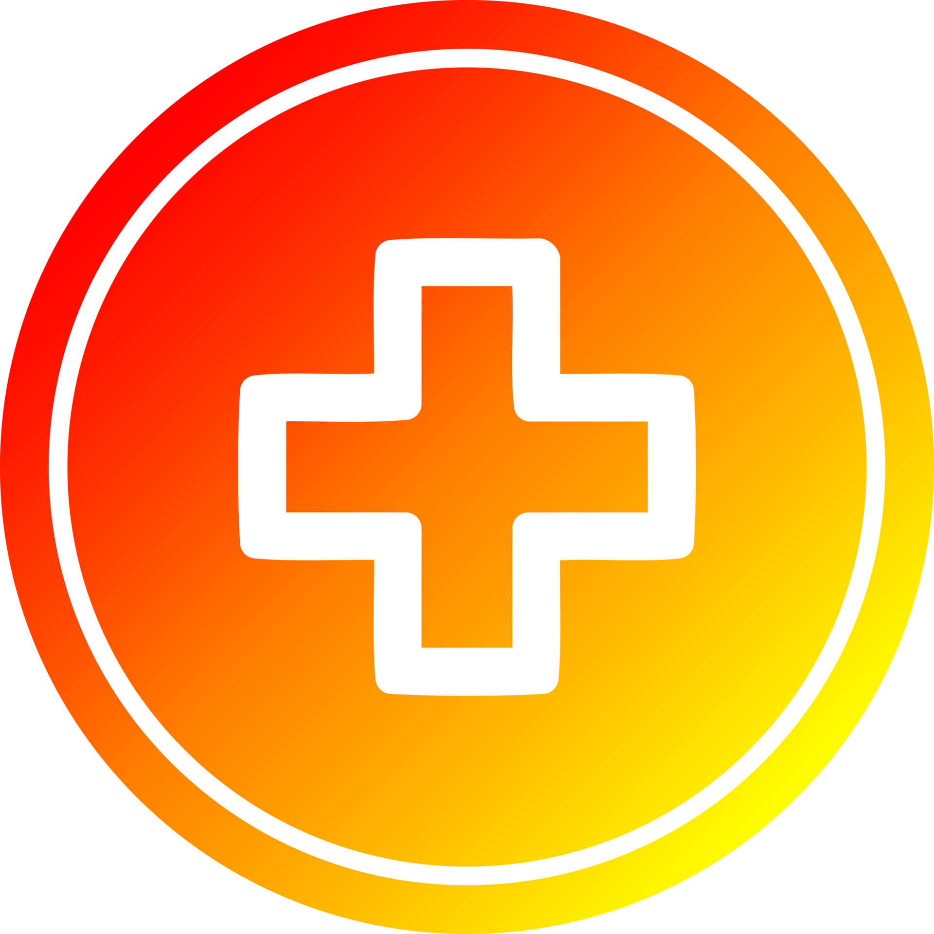 addition symbol circular in hot gradient spectrum 45277778 PNG