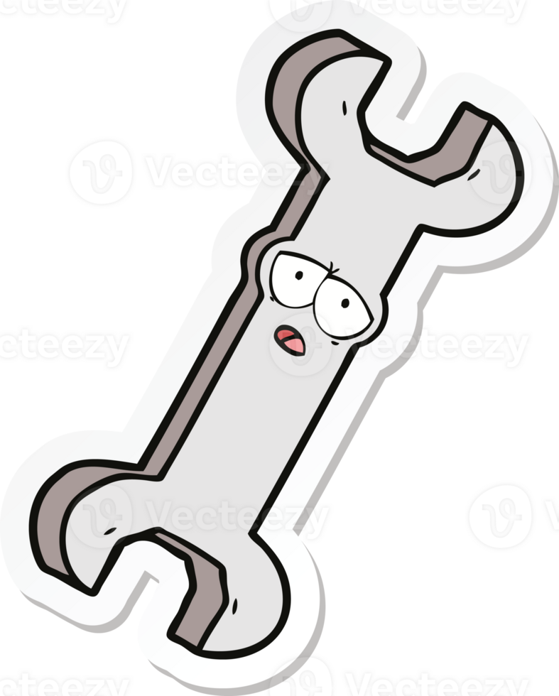 sticker of a cartoon spanner png