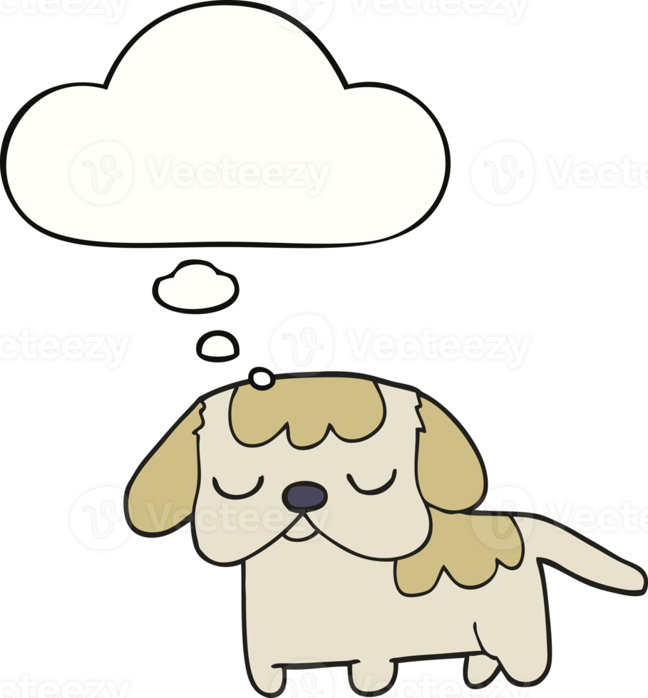 cute cartoon puppy and thought bubble png