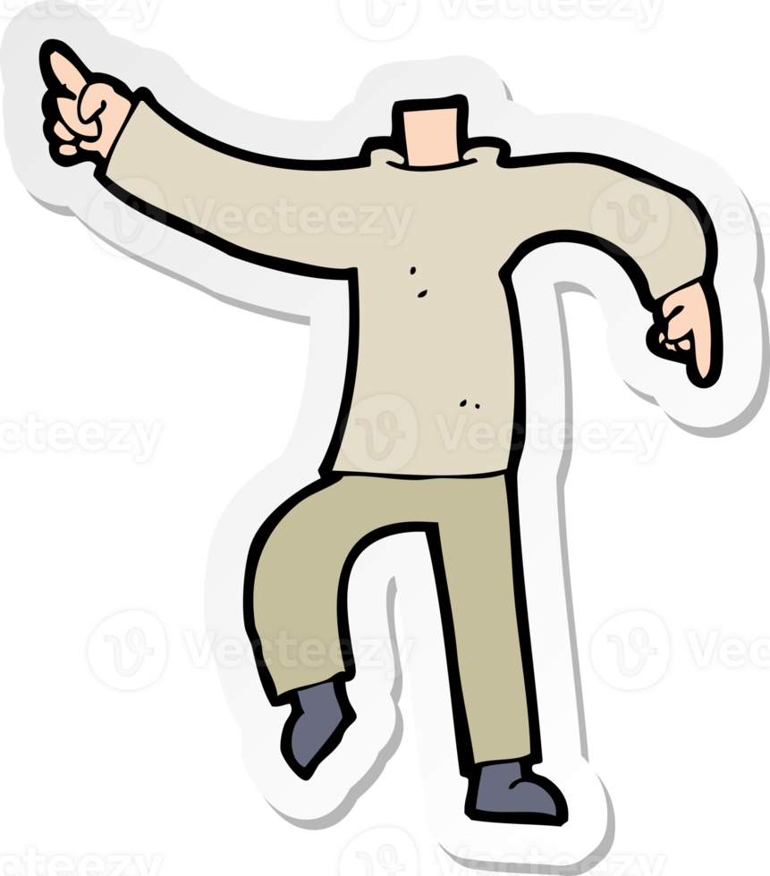sticker of a cartoon pointing body png