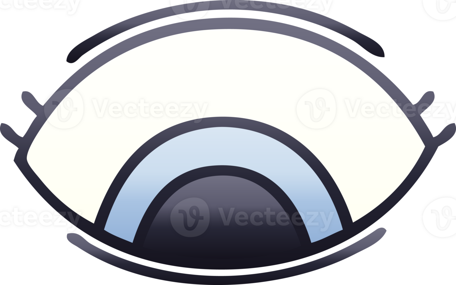 gradient shaded cartoon eye looking down png