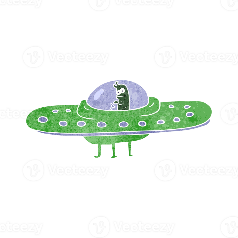 retro cartoon ufo png
