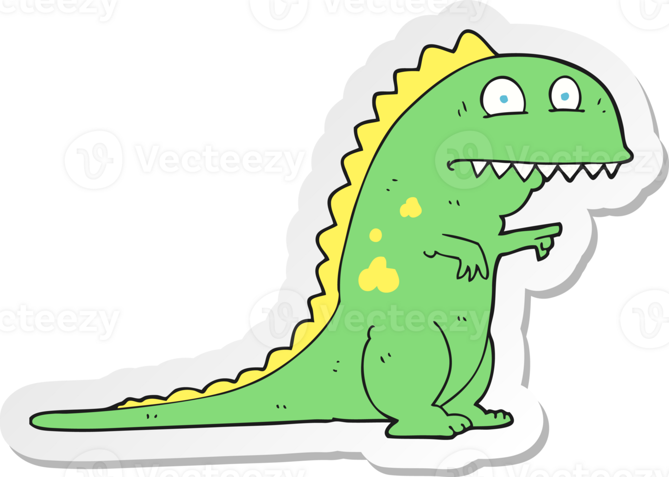 sticker of a cartoon dinosaur png