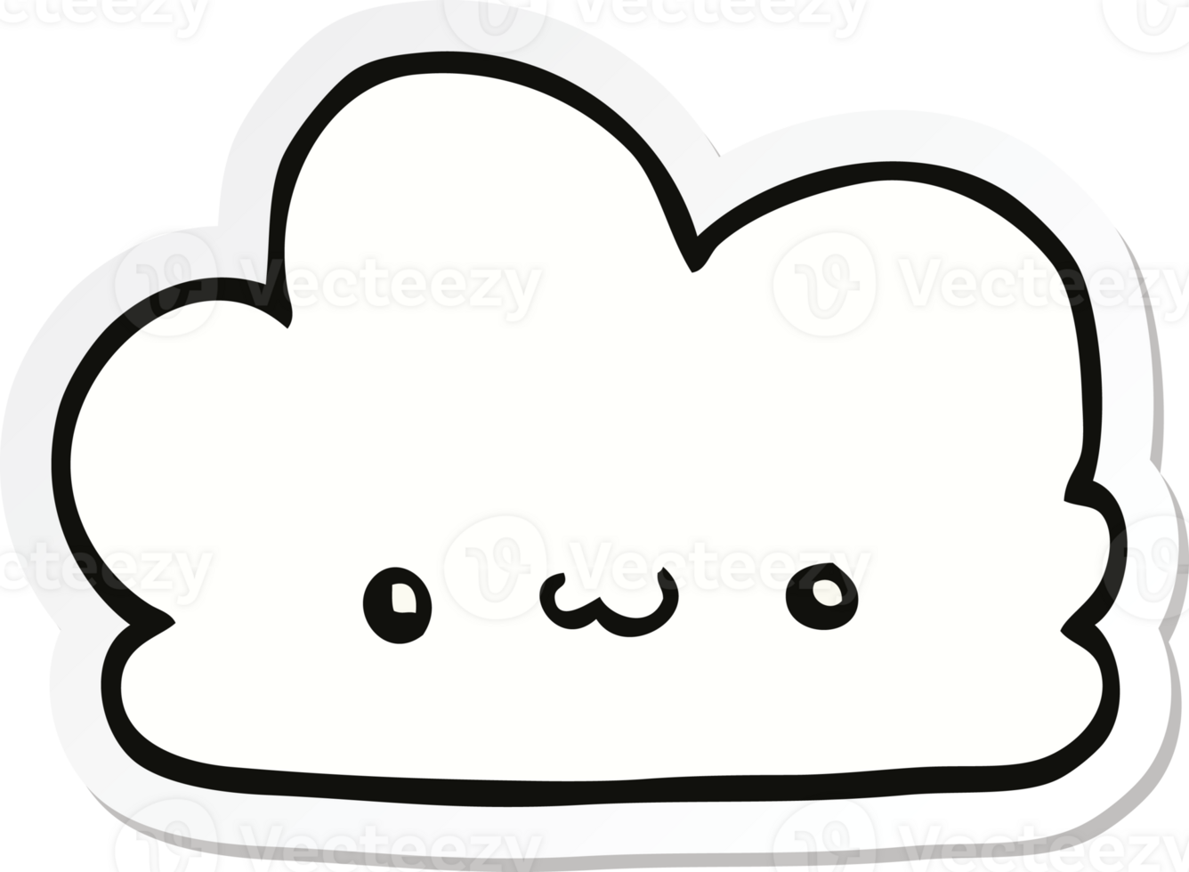 sticker of a cute cartoon cloud png