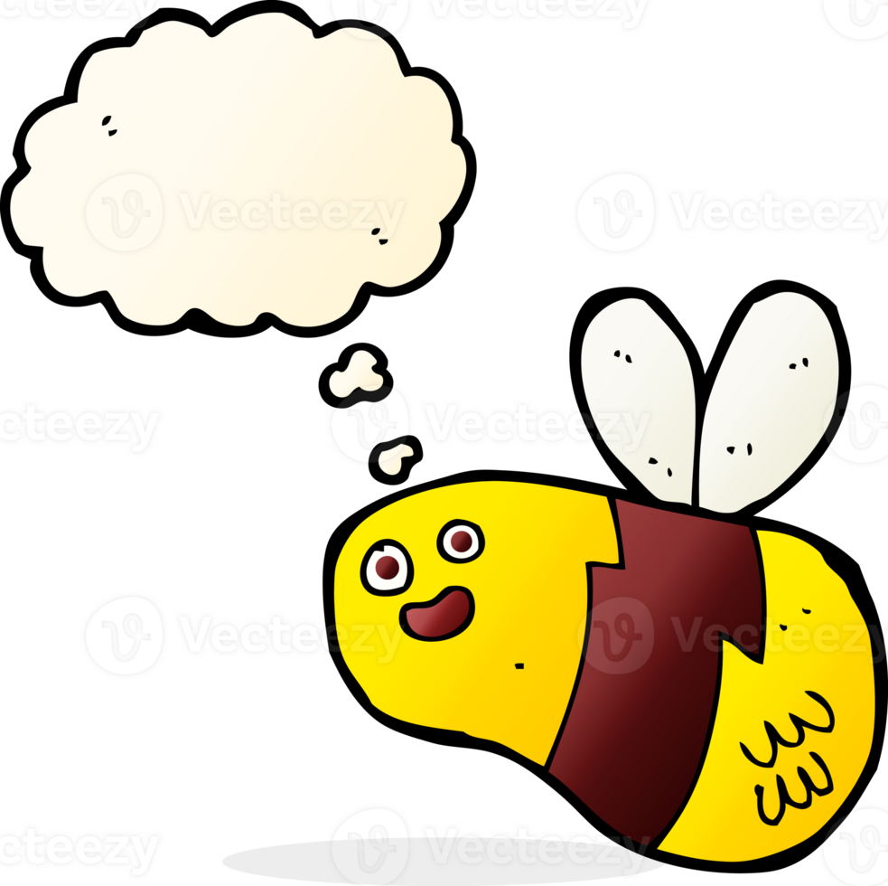 cartoon bee with thought bubble png