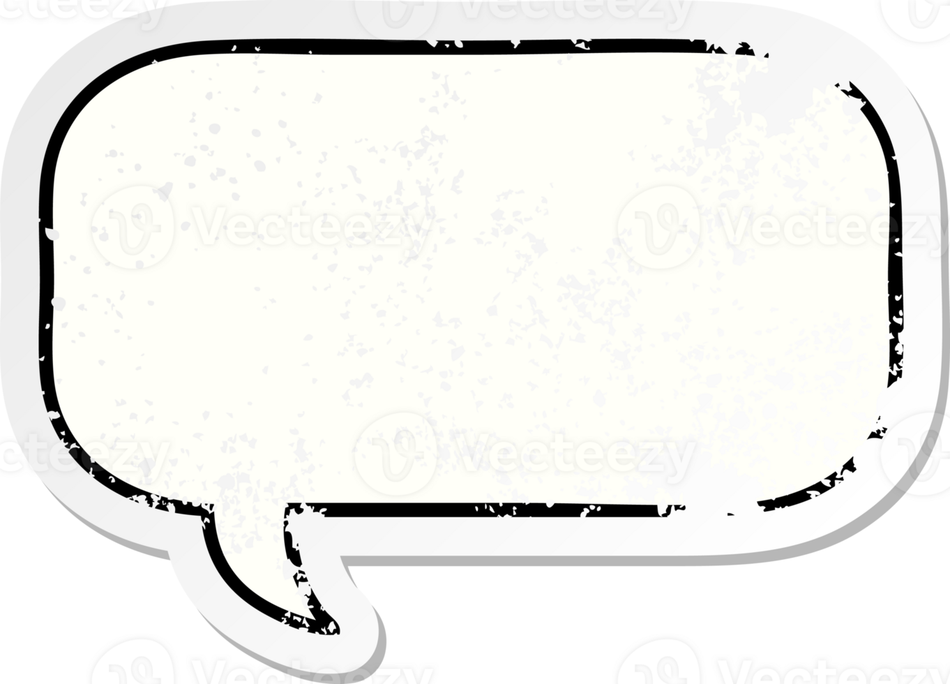 distressed sticker of a cute cartoon speech bubble png