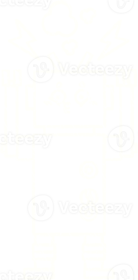 Crazy Robot Chalk Drawing png