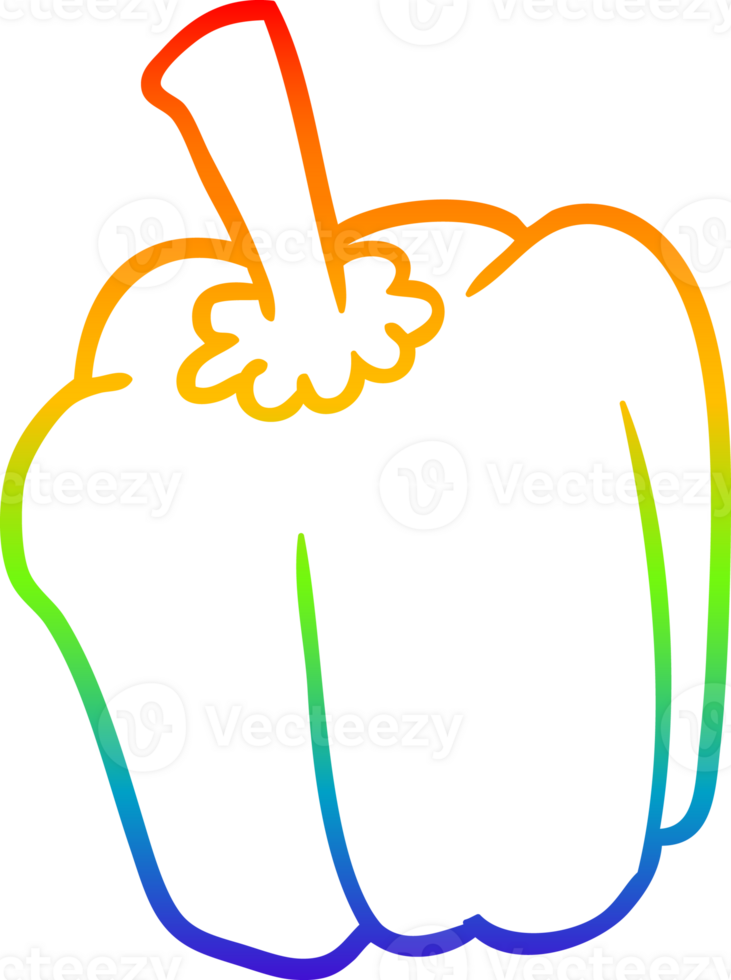 linha de gradiente de arco-íris desenhando pimenta orgânica fresca png