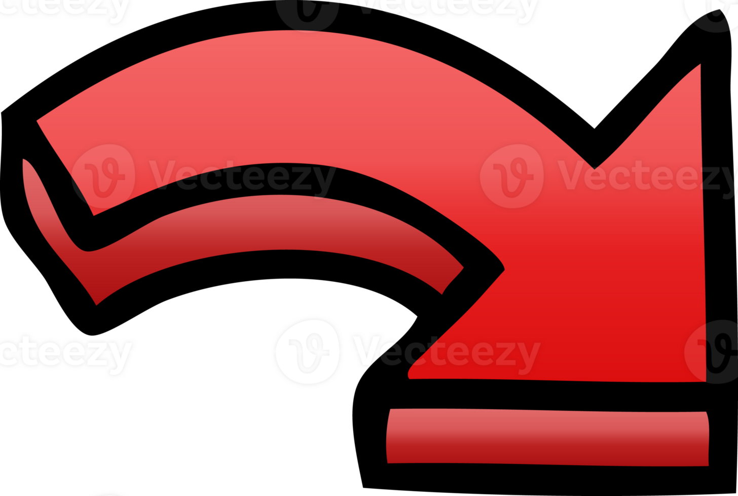gradient shaded cartoon pointing arrow png
