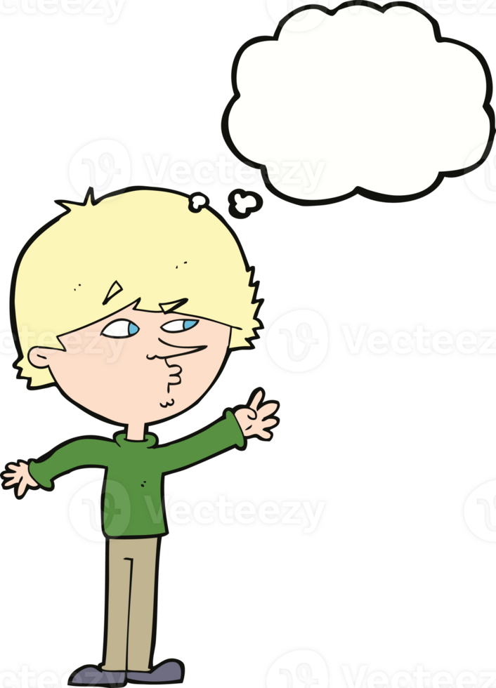 cartoon worried man reaching with thought bubble png