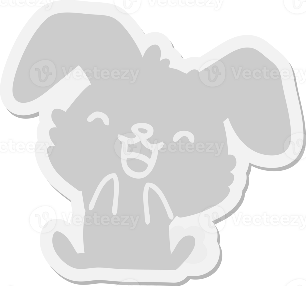 cartoon rabbit yawning sticker png