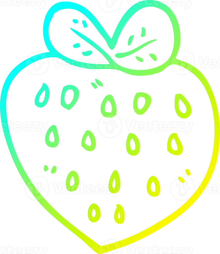 cold gradient line drawing cartoon strawberry fr png