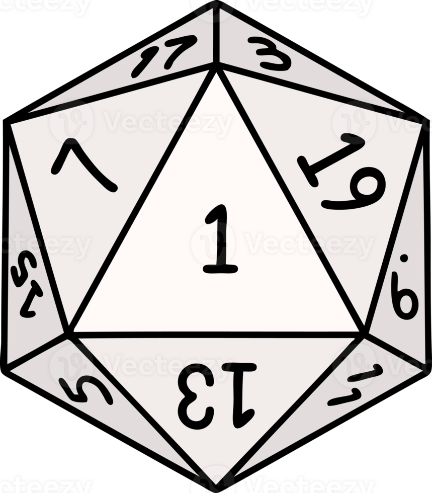 natural 1 D20 dice roll illustration png
