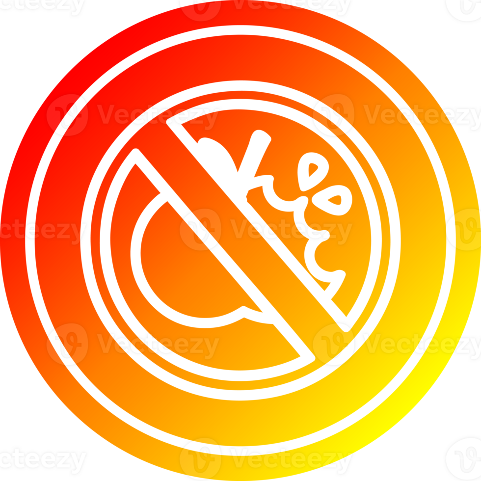 no healthy food circular in hot gradient spectrum png