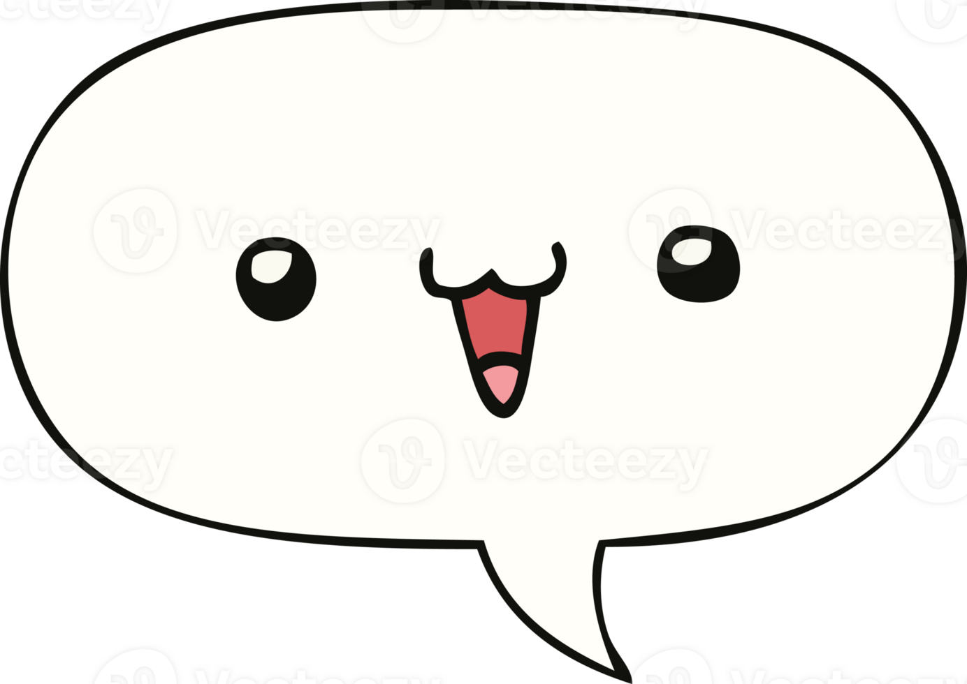 cute happy face cartoon and speech bubble png