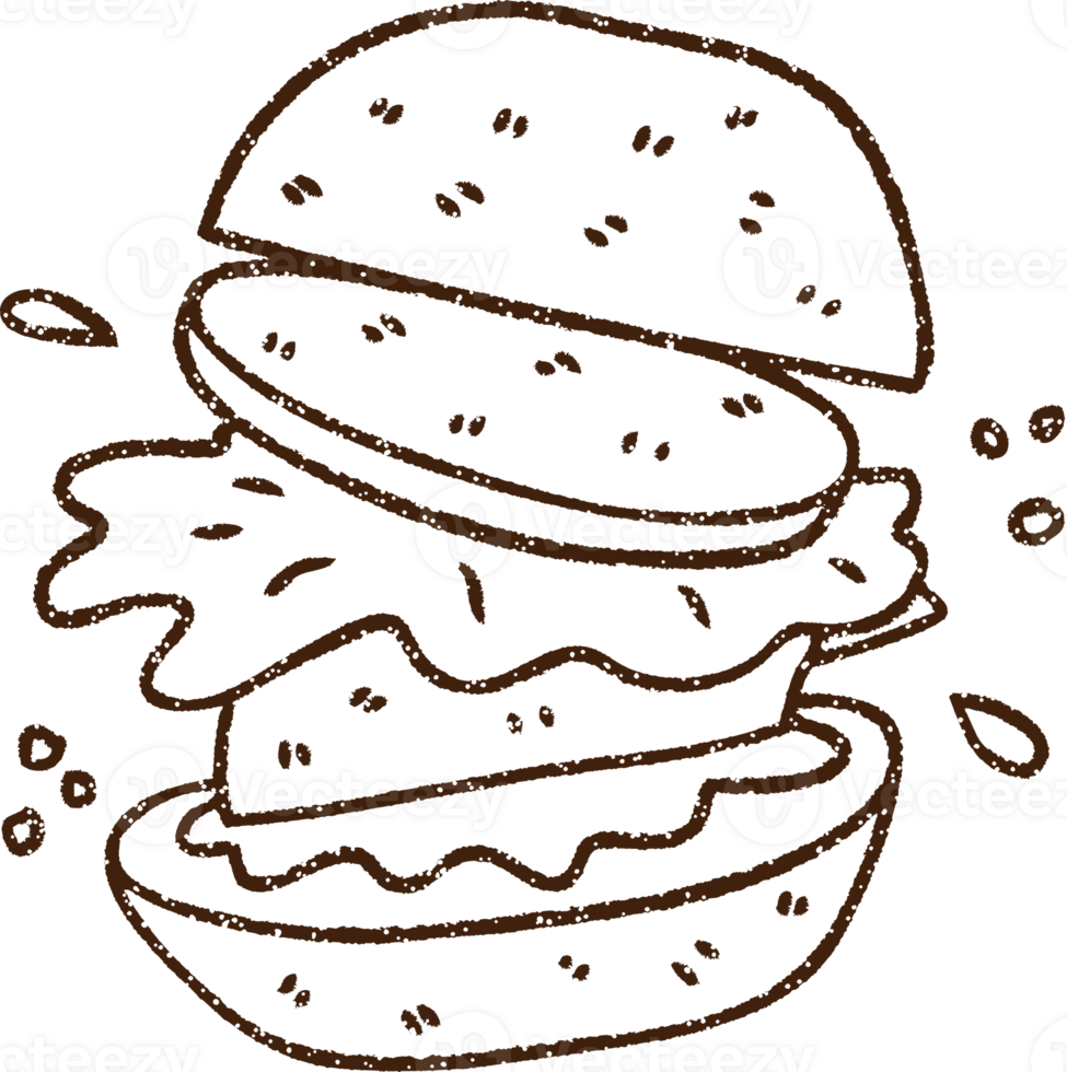 Burger Charcoal Drawing png