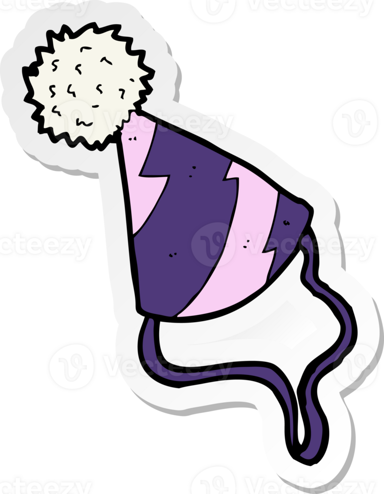 sticker of a cartoon party hat png