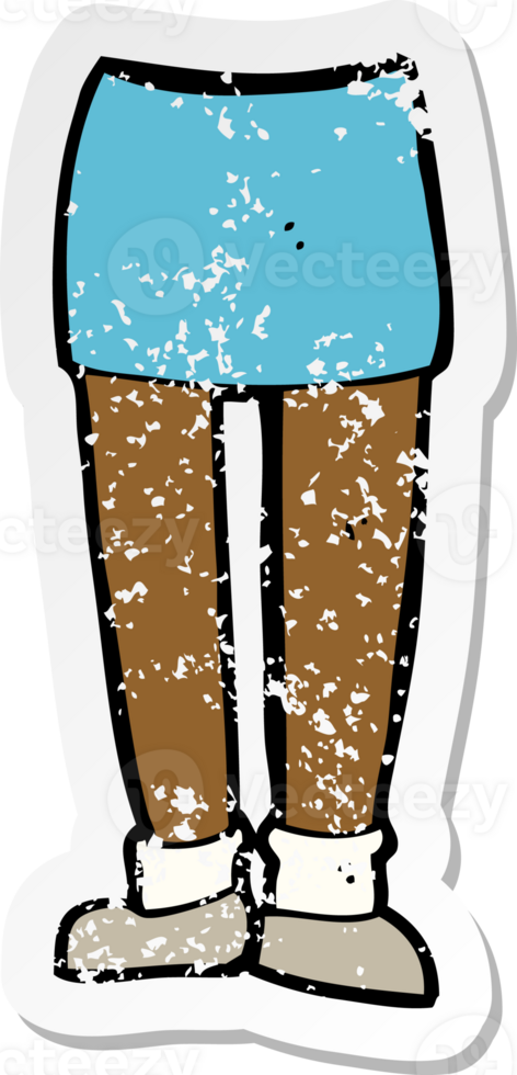 retro distressed sticker of a cartoon legs png