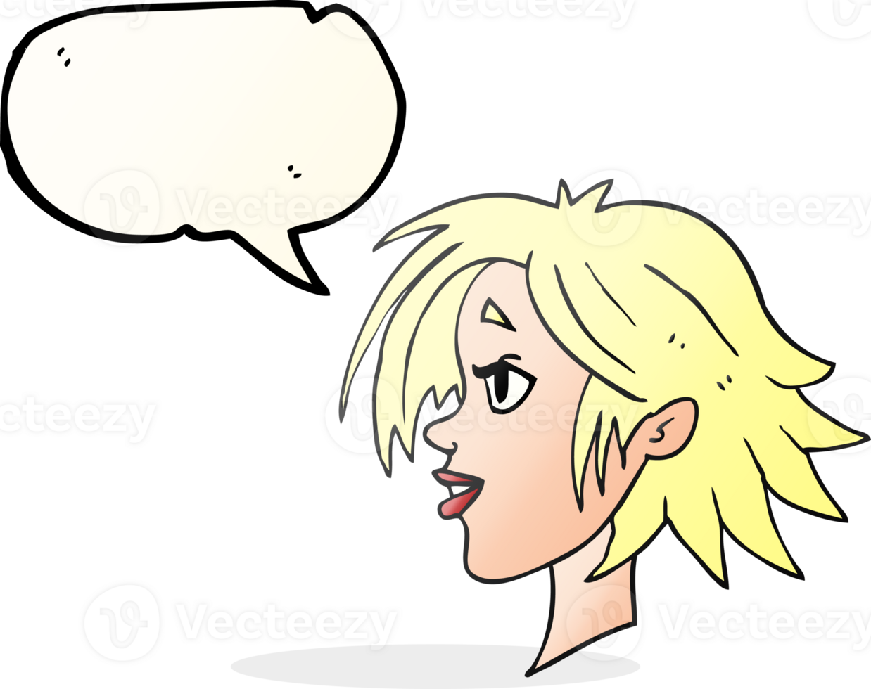 speech bubble cartoon happy female face png