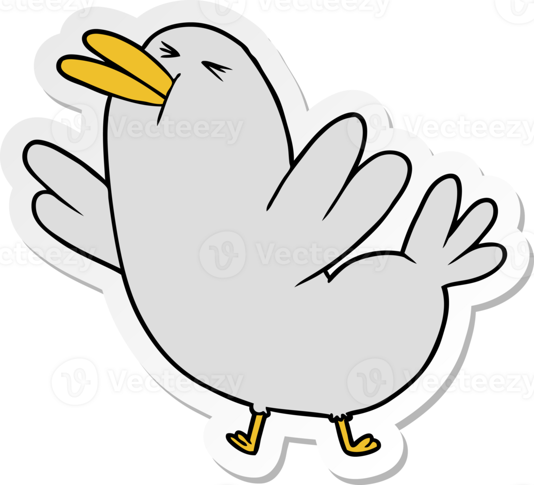 distressed sticker of a Cartoon Bird png
