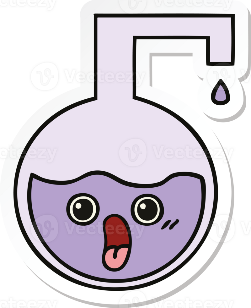 sticker of a cute cartoon science experiment png