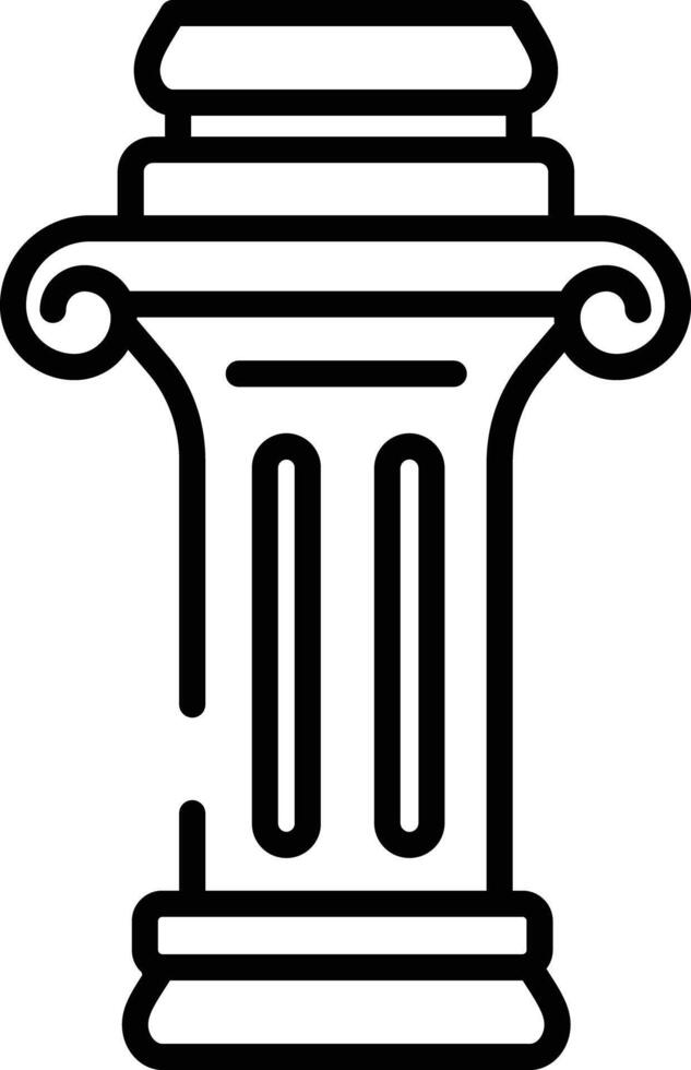 Corinthian pillar outline illustration vector