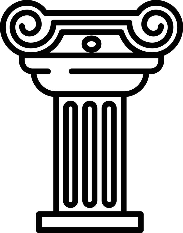 Corinthian short pillar outline illustration vector