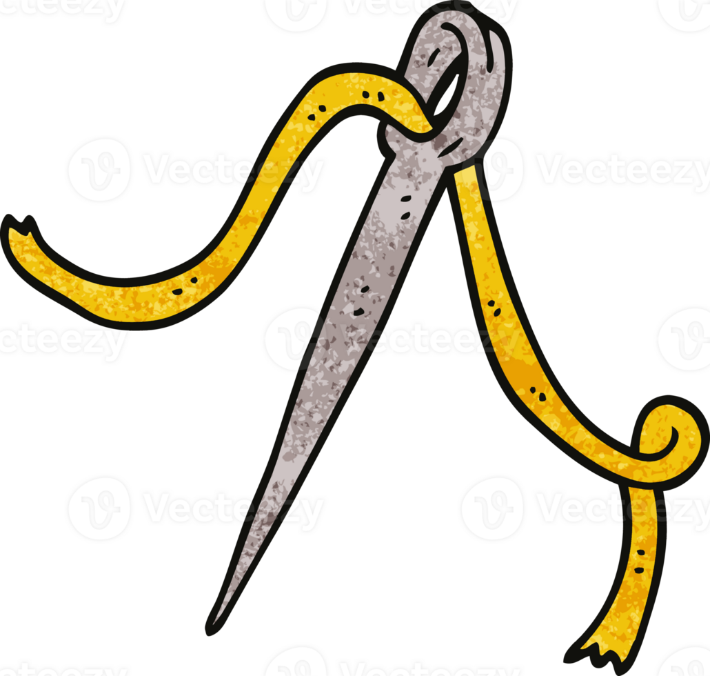 cartoon doodle needle and thread png