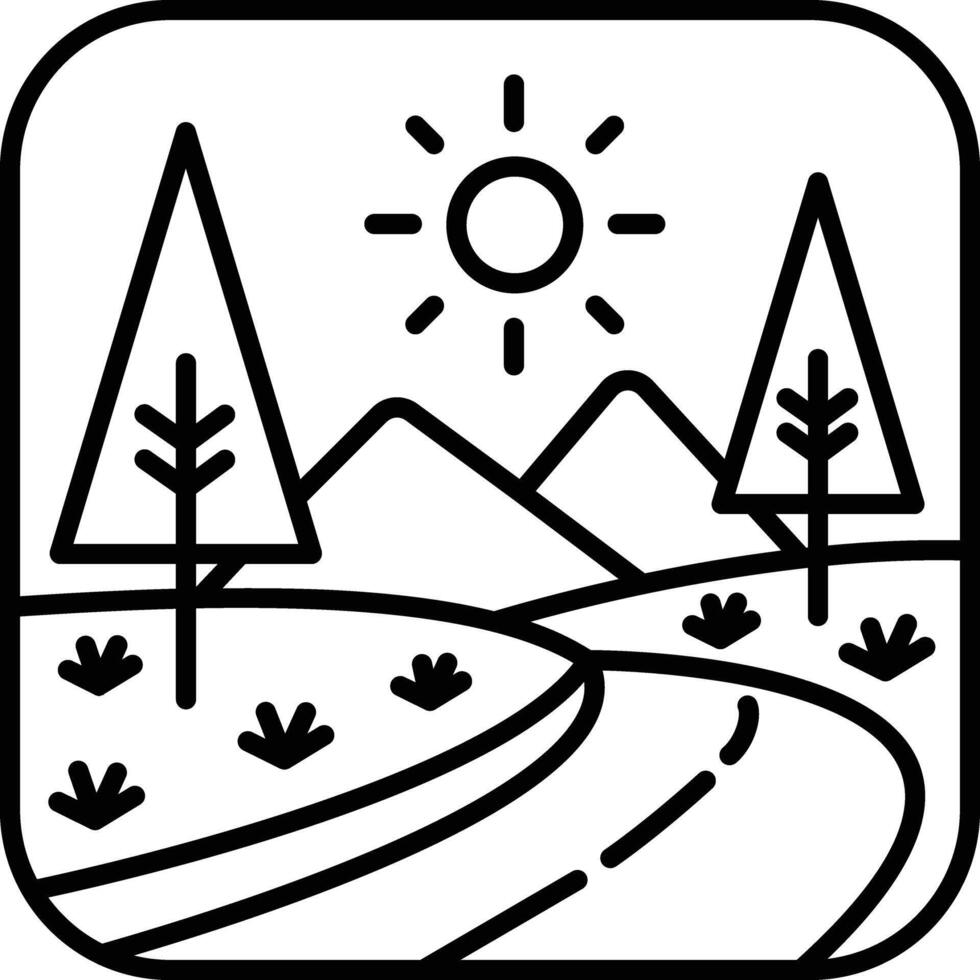 landscape outline illustration vector