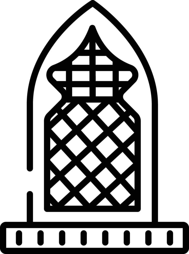 Temple window outline illustration vector