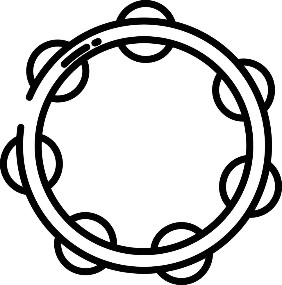 Tambourine outline illustration vector