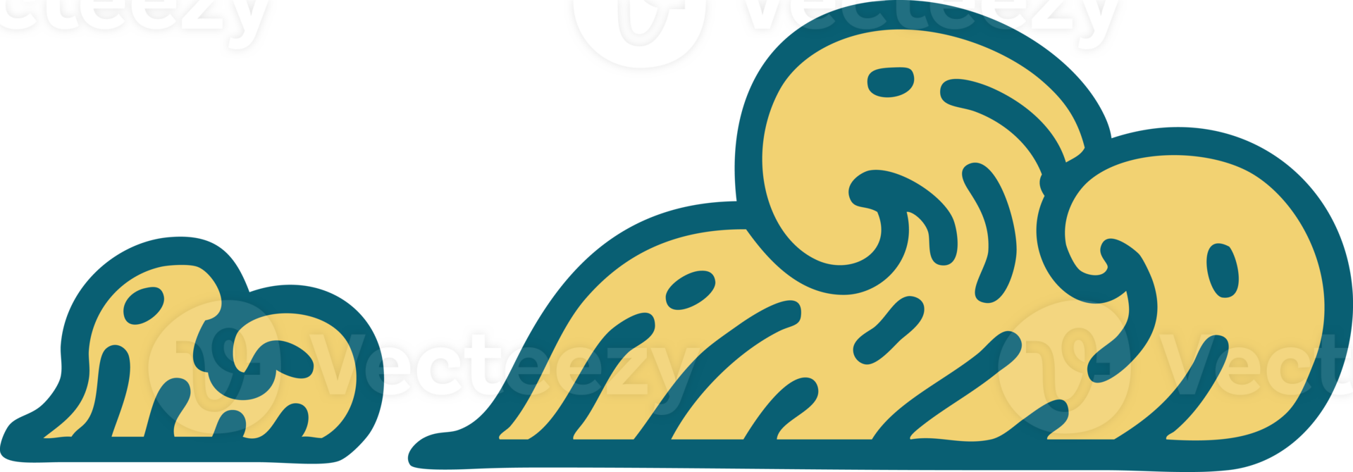 tattoo style icon of clouds png