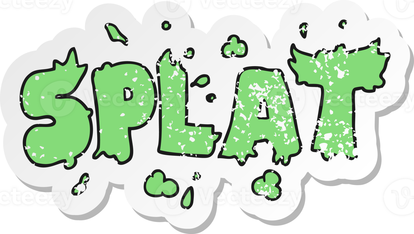 retro distressed sticker of a cartoon splat png