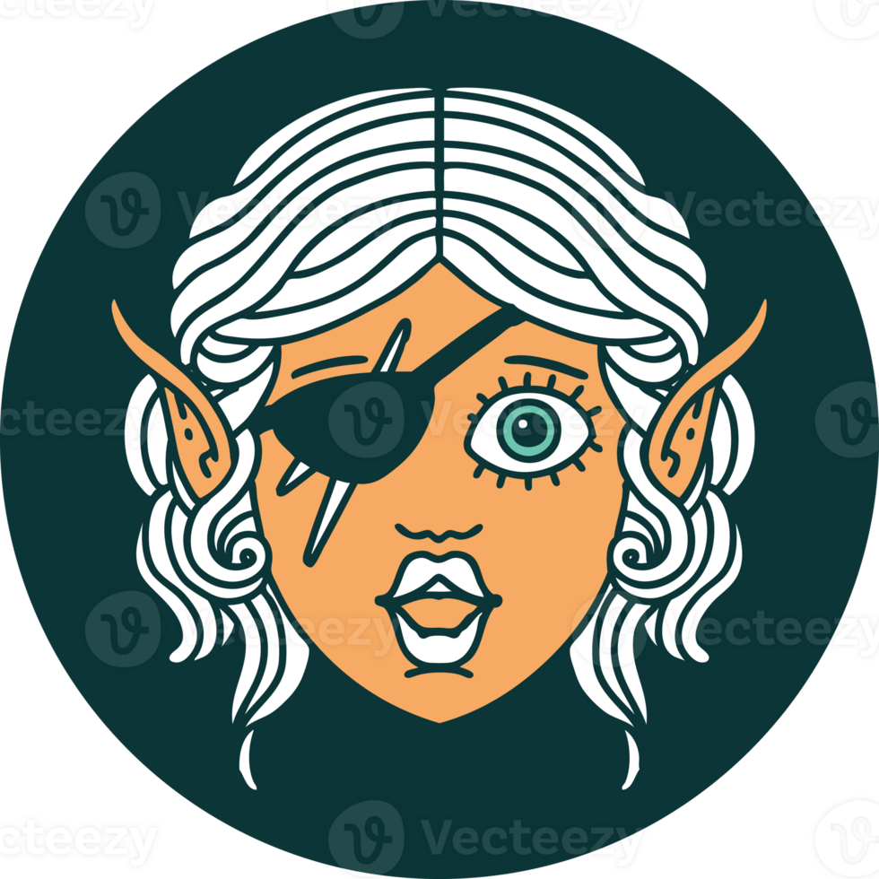 elf rogue character face icon png
