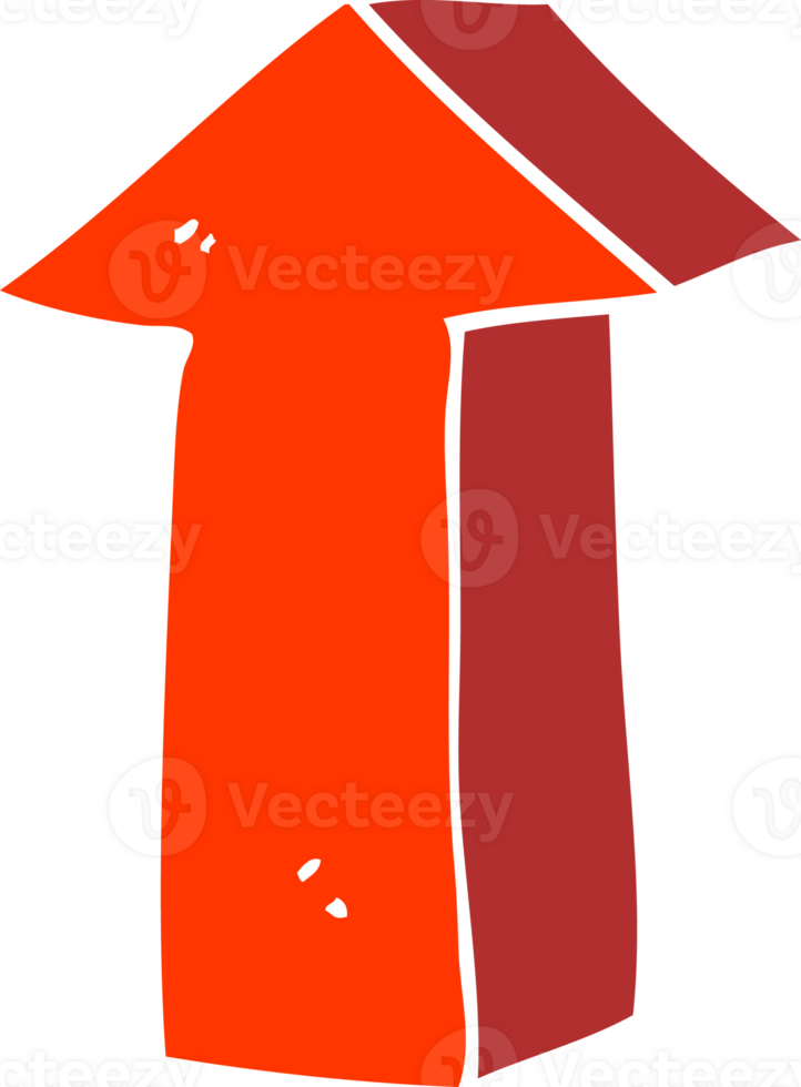 flat color illustration of a cartoon arrow png