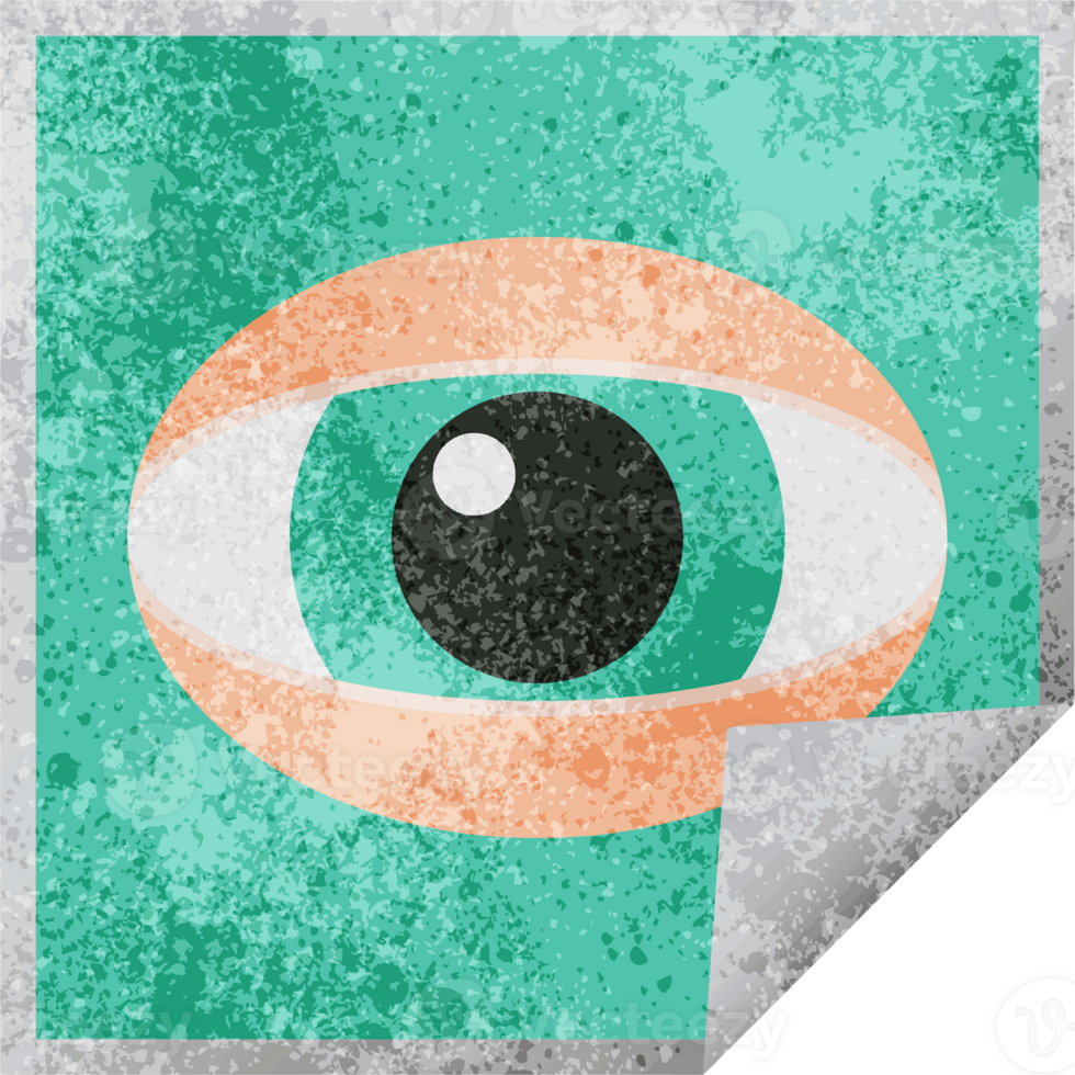 staring eye graphic square sticker png