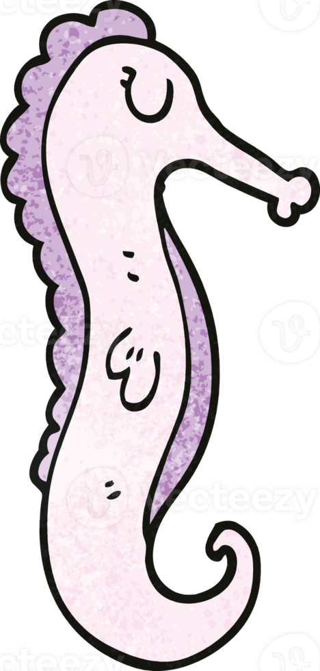 cartoon doodle sea horse png